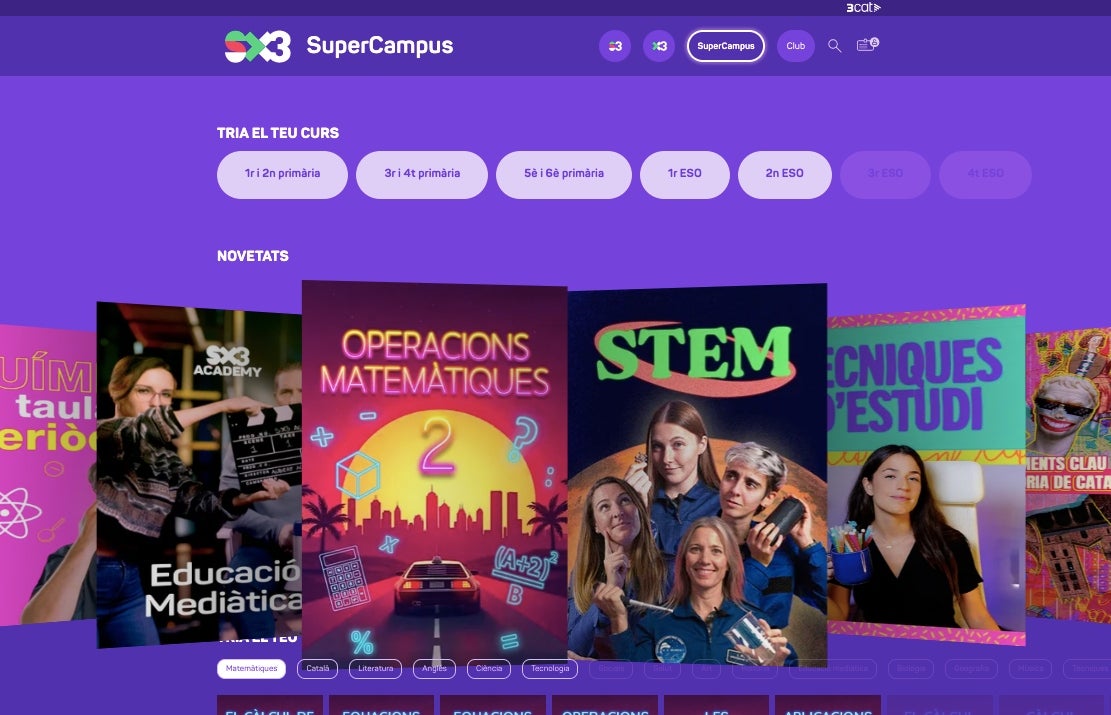 La plataforma SuperCampus promociona contingut educatiu en català de diverses matèries | 3Cat