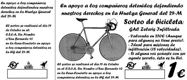 La papereta del sorteig de la bici del presumpte policial infiltrat al 15-M de Sevilla/LaMarea