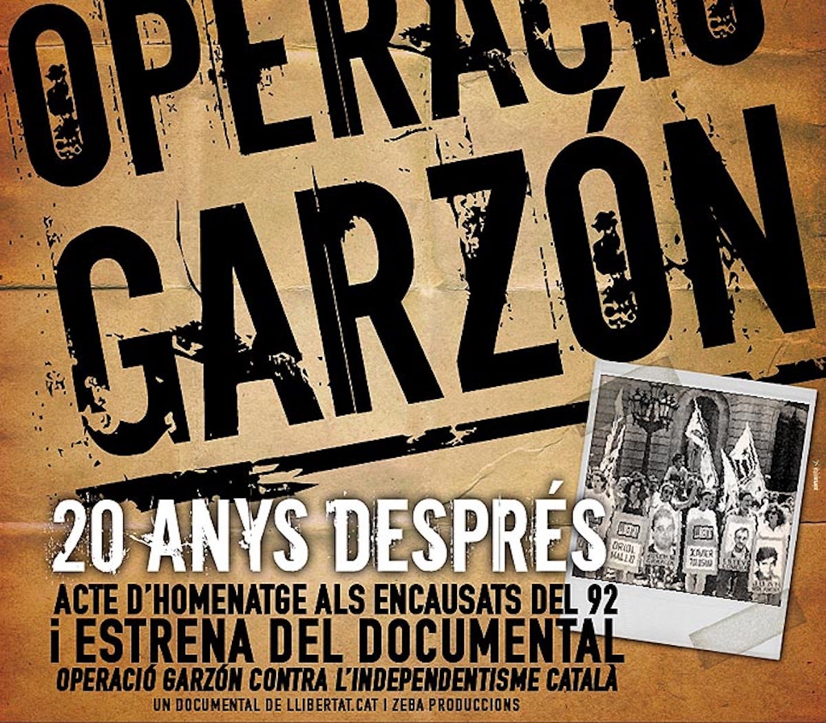 Cartell del document de l'Operació Garzón que es va presentar 20 anys després