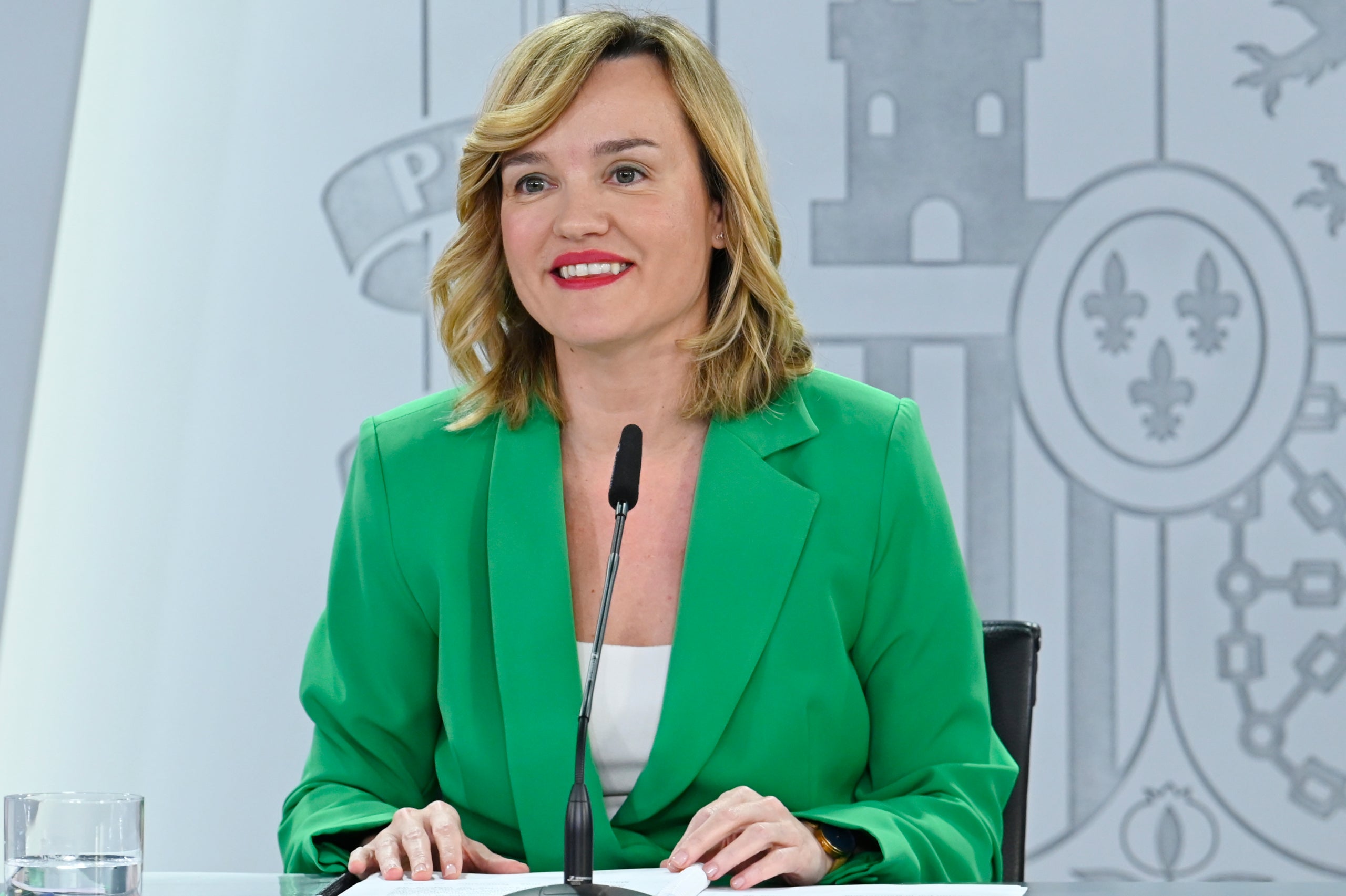 La ministra-portaveu del govern espanyol, Pilar Alegría, en roda de premsa | La Moncloa