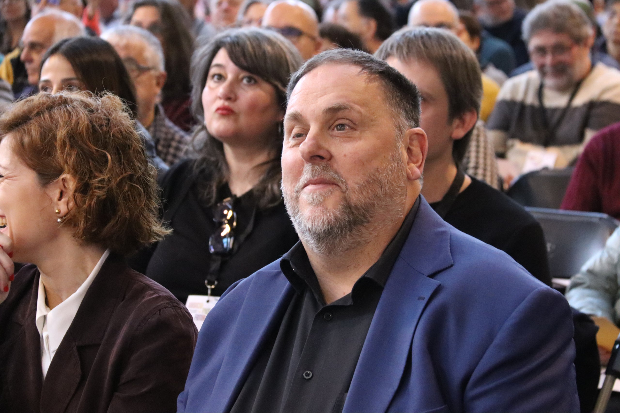 El president d'ERC, Oriol Junqueras, durant la segona fase del Congrés Nacional del partit a Martorell /  Maria Pratdesaba / ACN