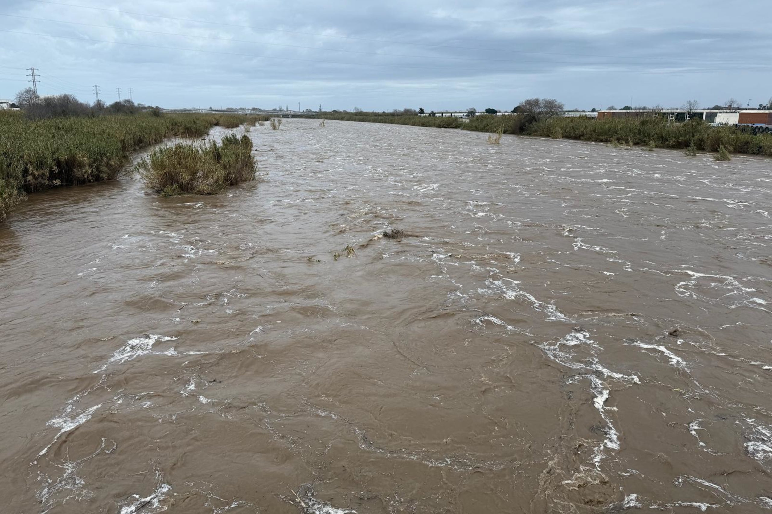 El riu Tordera a l'altura de Blanes (Maresme) després del cap de setmana de pluges / ACN