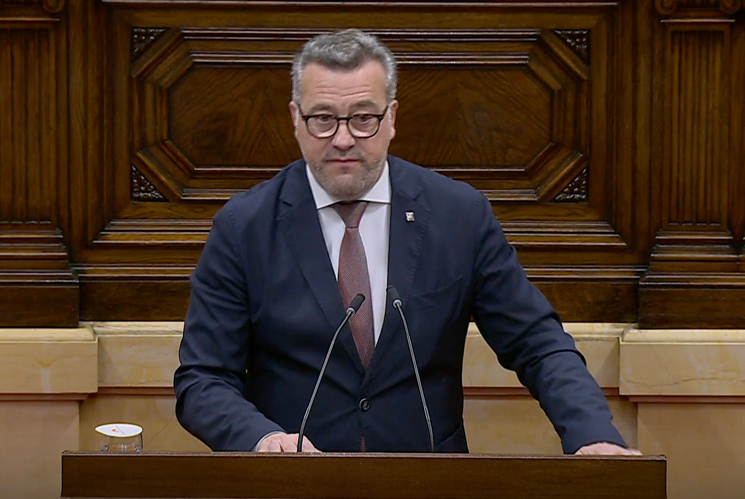 Jordi Riba, portaveu adjunt del grup parlamentari socialista, que ha defensat la posició del seu partit en el ple monogràfic sobre Rodalies / Canal Parlament