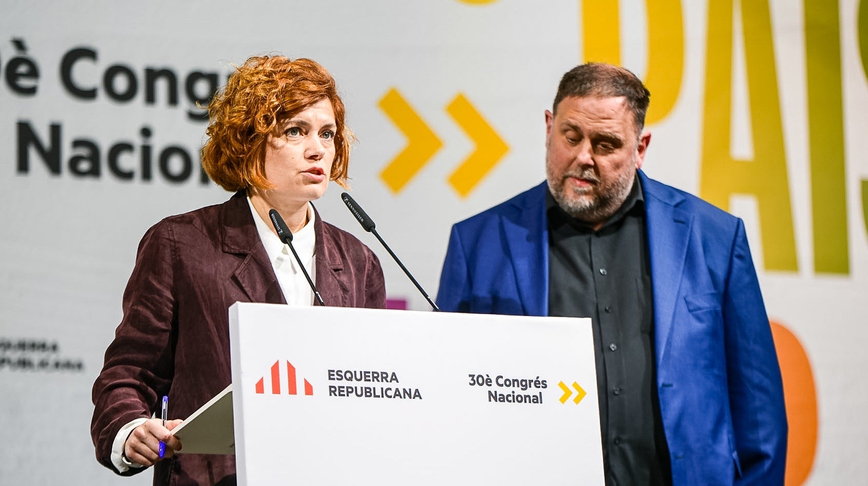 Elisenda Alamany y Oriol Junqueras, durante el 30º Congreso de ERC/Marc Puig