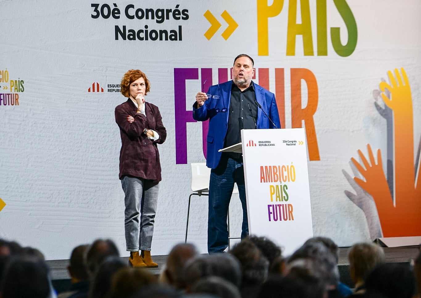 El president d'ERC, Oriol Junqueras, durant la segona fase del Congrés Nacional del partit a Martorell /  Marc Puig / ERC