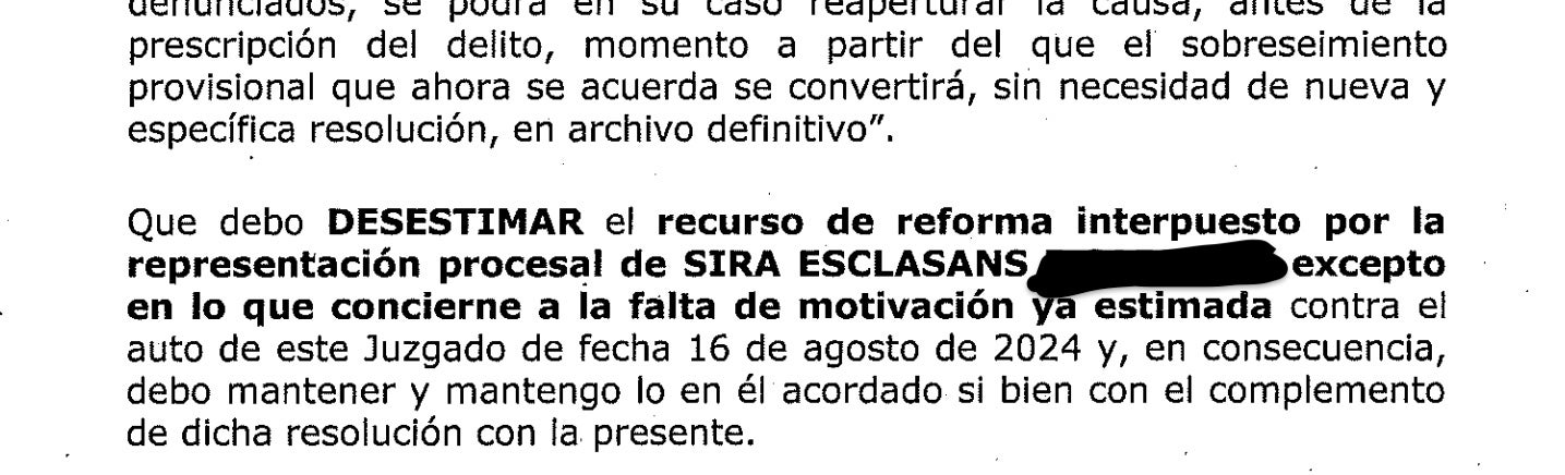Part dispositiva de la sentència sobre la Brimo i el Foam/QS