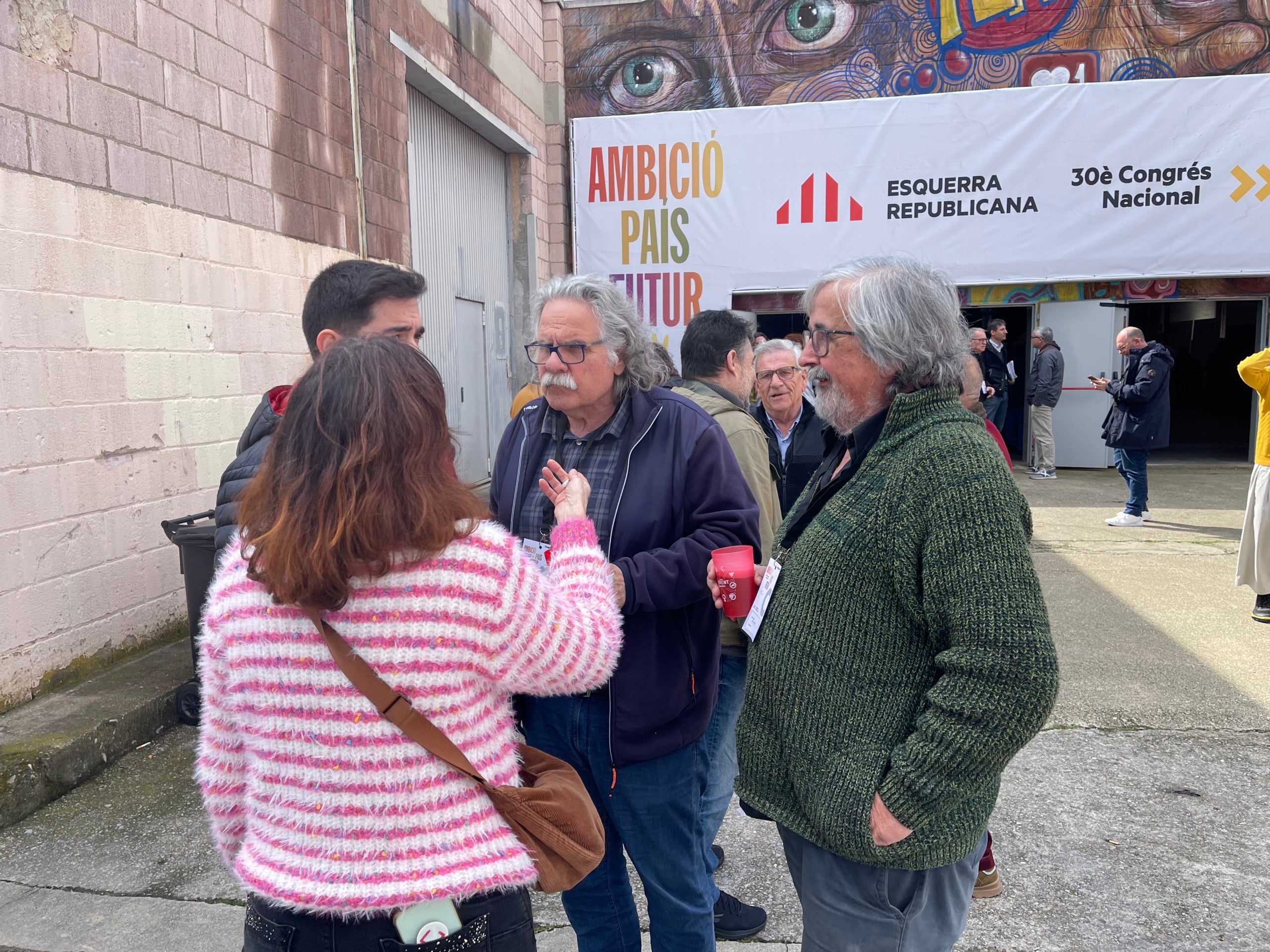 Joan Tardà y Joan Puig, en un momento del 30º congreso de ERC en Martorell/Quico Sallés