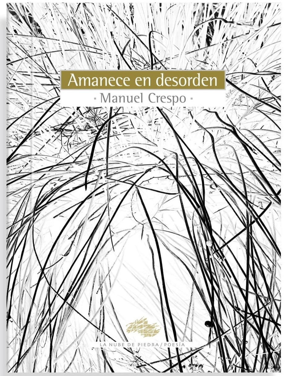 La coberta del llibre 'Amanece en desorden', poemari de Manuel Crespo / La nube de piedra