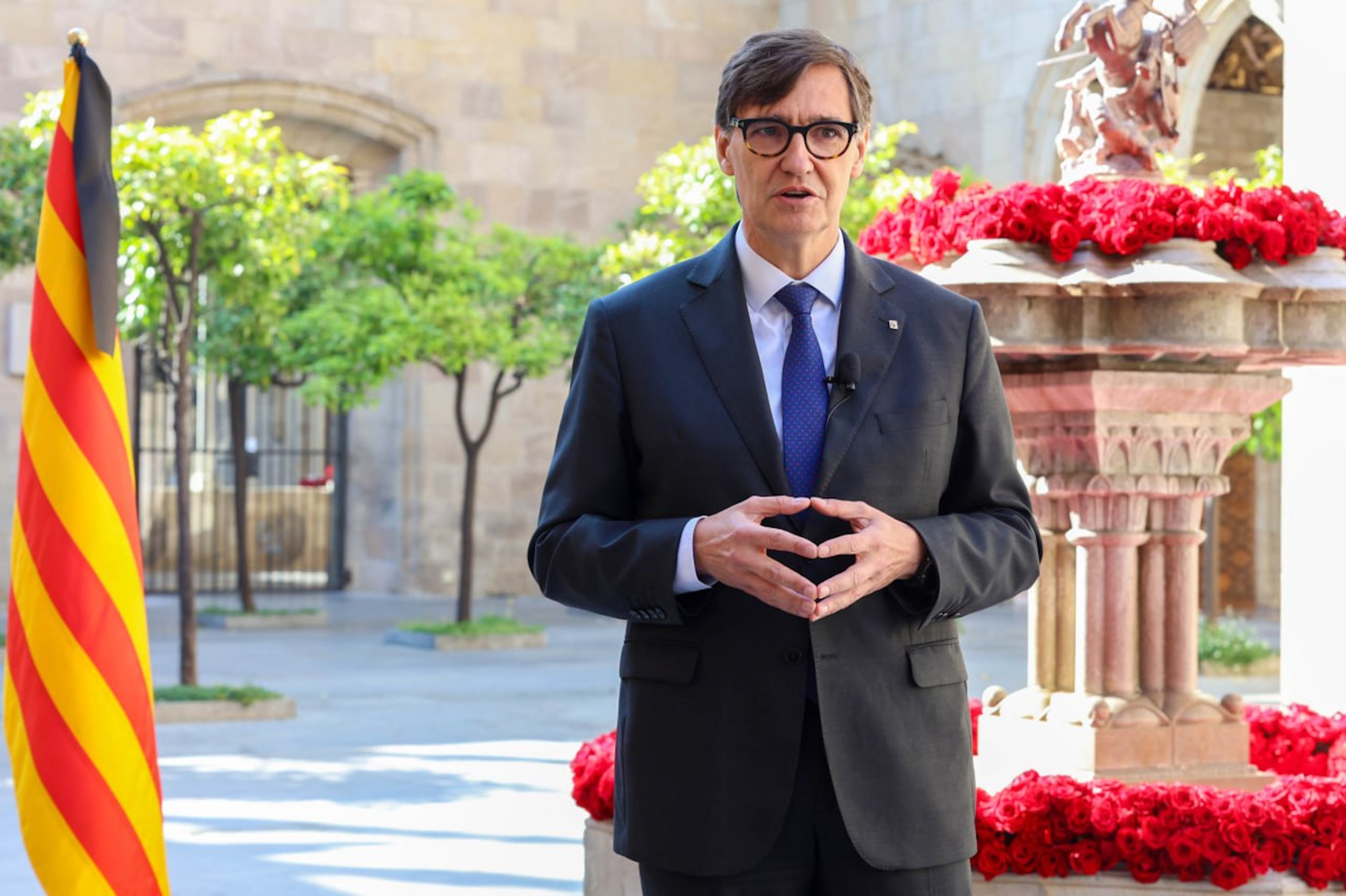 El president de la Generalitat, Salvador Illa, durant el discurs de Sant Jordi / ACN