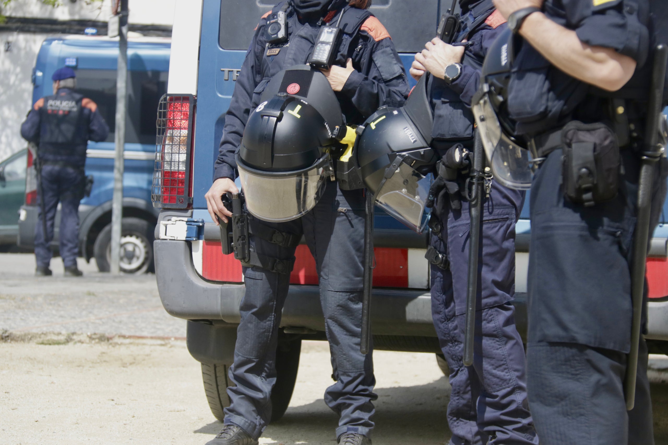 Agents antiavalots dels Mossos d'Esquadra desplegats a Mataró / ACN