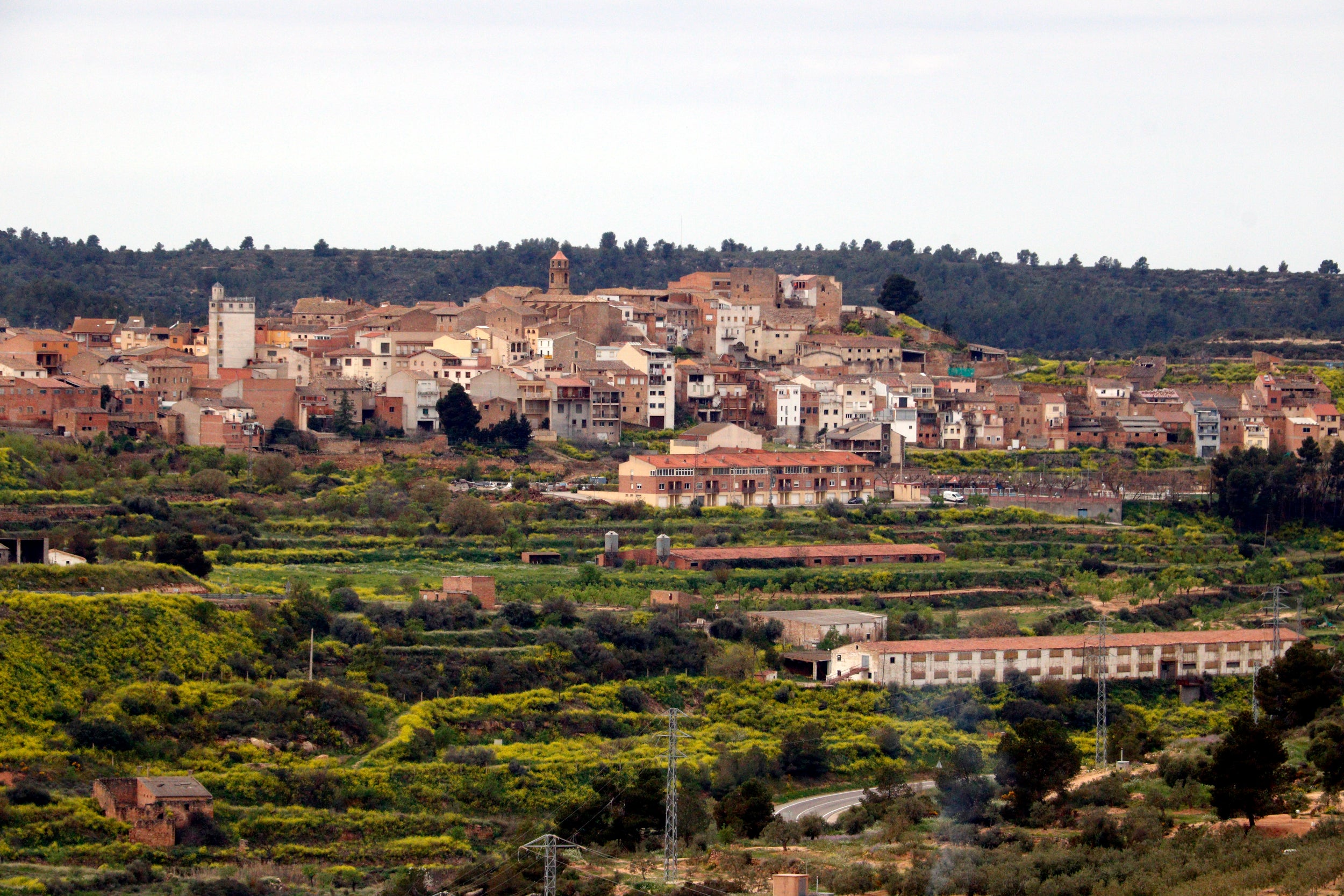 El pueblo de Albagés (Garrigues) visto desde la presa del pantano / ACN
