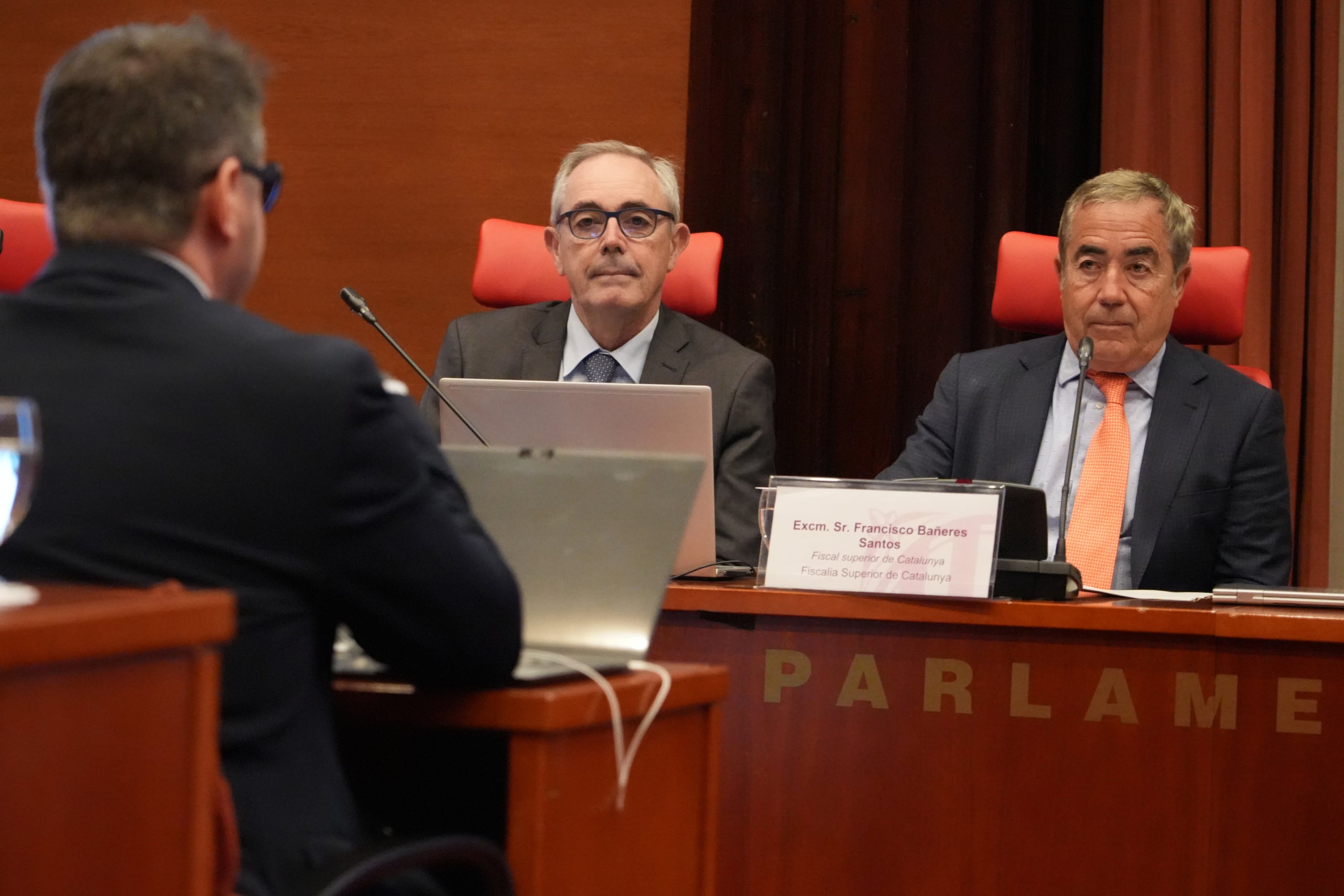 Pedro Ariche i Francisco Bañeres, al Parlament/Marta Sierra/ACN
