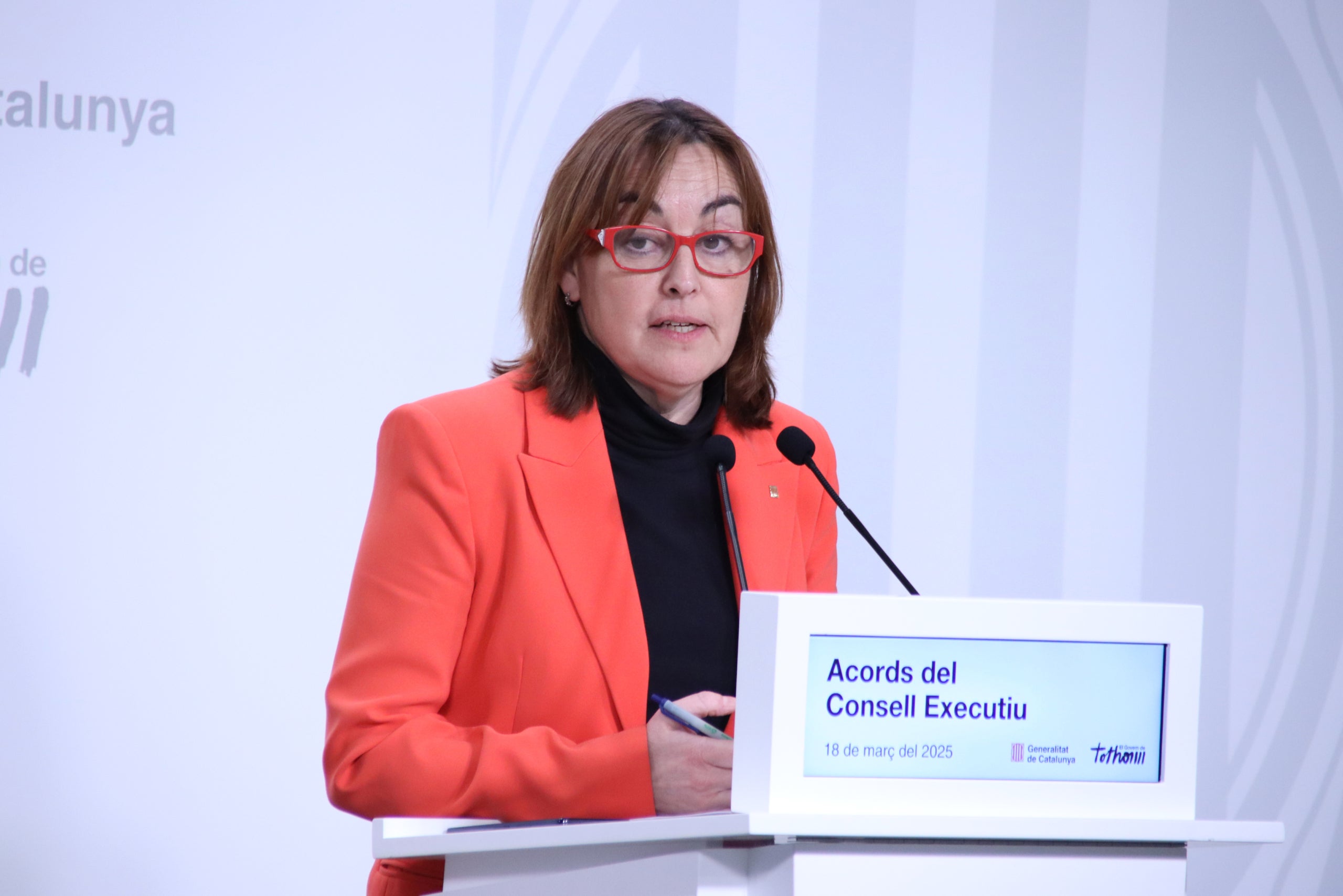 La portaveu del Govern, Sílvia Paneque, en una roda de premsa / ACN