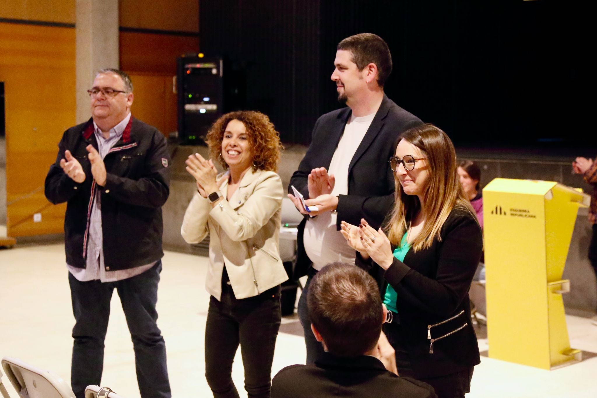Pau Preses, Laia Cañigueral, Miquel Reverter i Etna Estrems, en el conclave de Girona/ERC