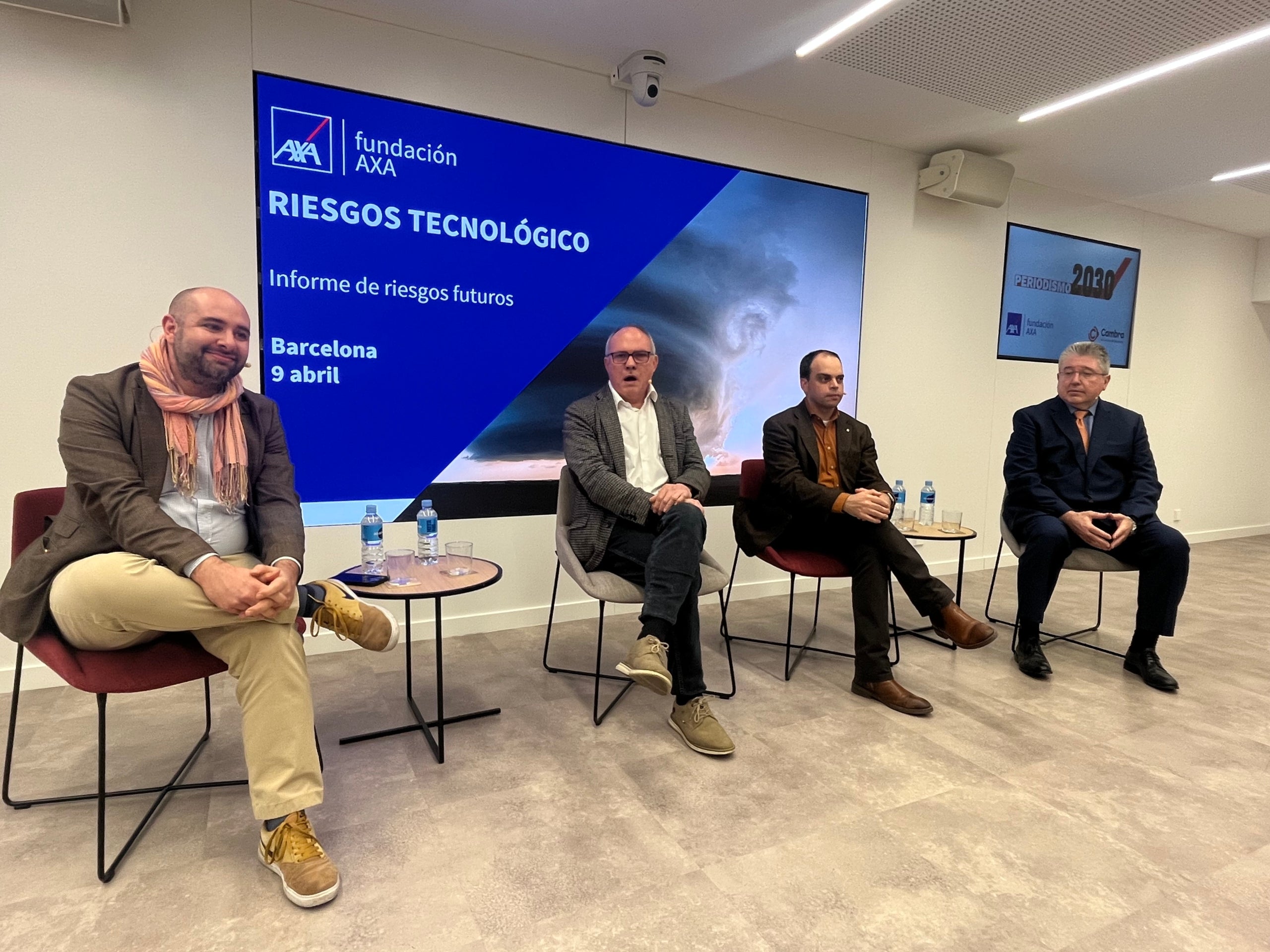 Luis Moreno, Eduard Martín, Albert Tort i Josep Maria Cela, en el col·loqui de l'acte / S.B.