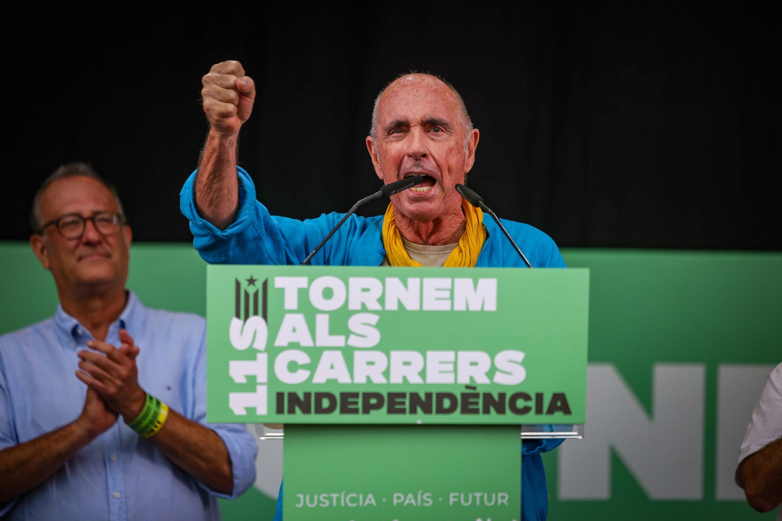 El president de l'ANC, Lluís Llach, pronuncia el seu discurs per la Diada / ACN