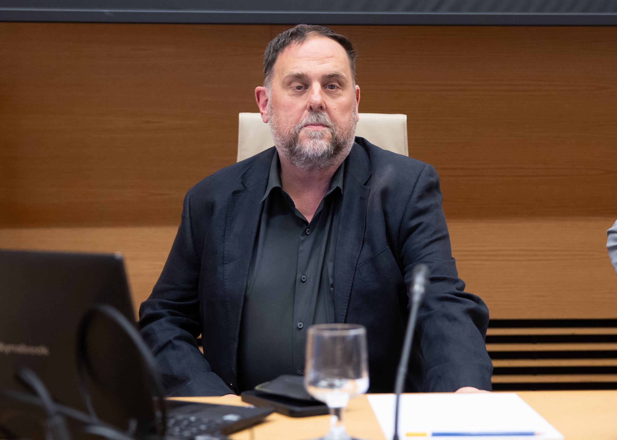 Oriol Junqueras, en un moment de la seva compareixença/Congreso