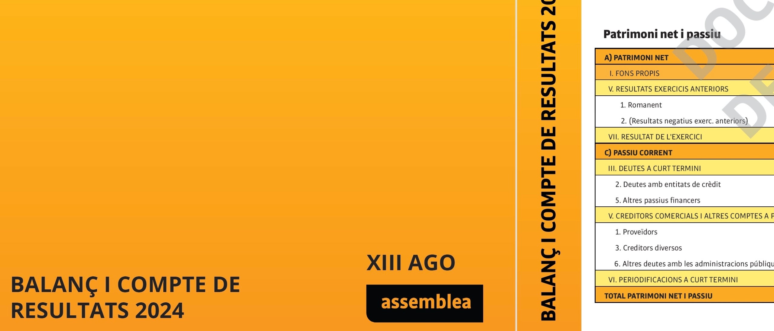 Capçalera d'un dels balanços econòmics de l'ANC presentats al secretariat/QS