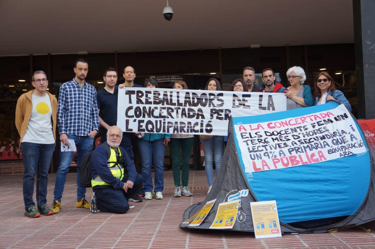 Imagen de los trabajadores del comité de empresa de las concertadas que se han unido en una plataforma / Cedida por la Intersindical