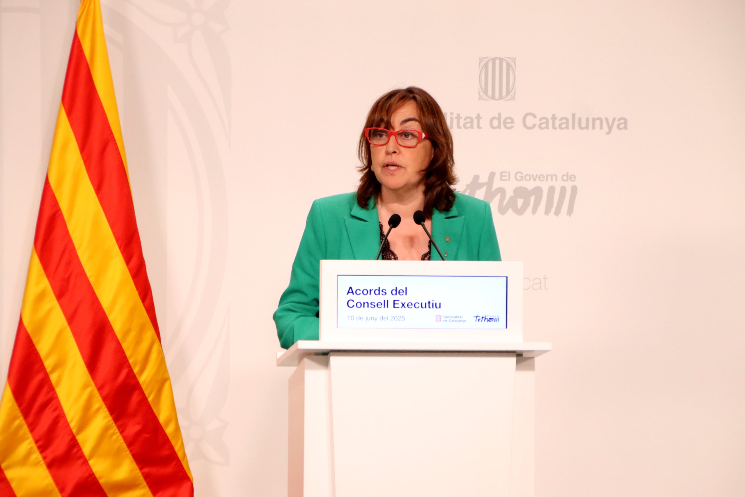 La portaveu del Govern i consellera Sílvia Paneque en roda de premsa / Blanca Blay / ACN