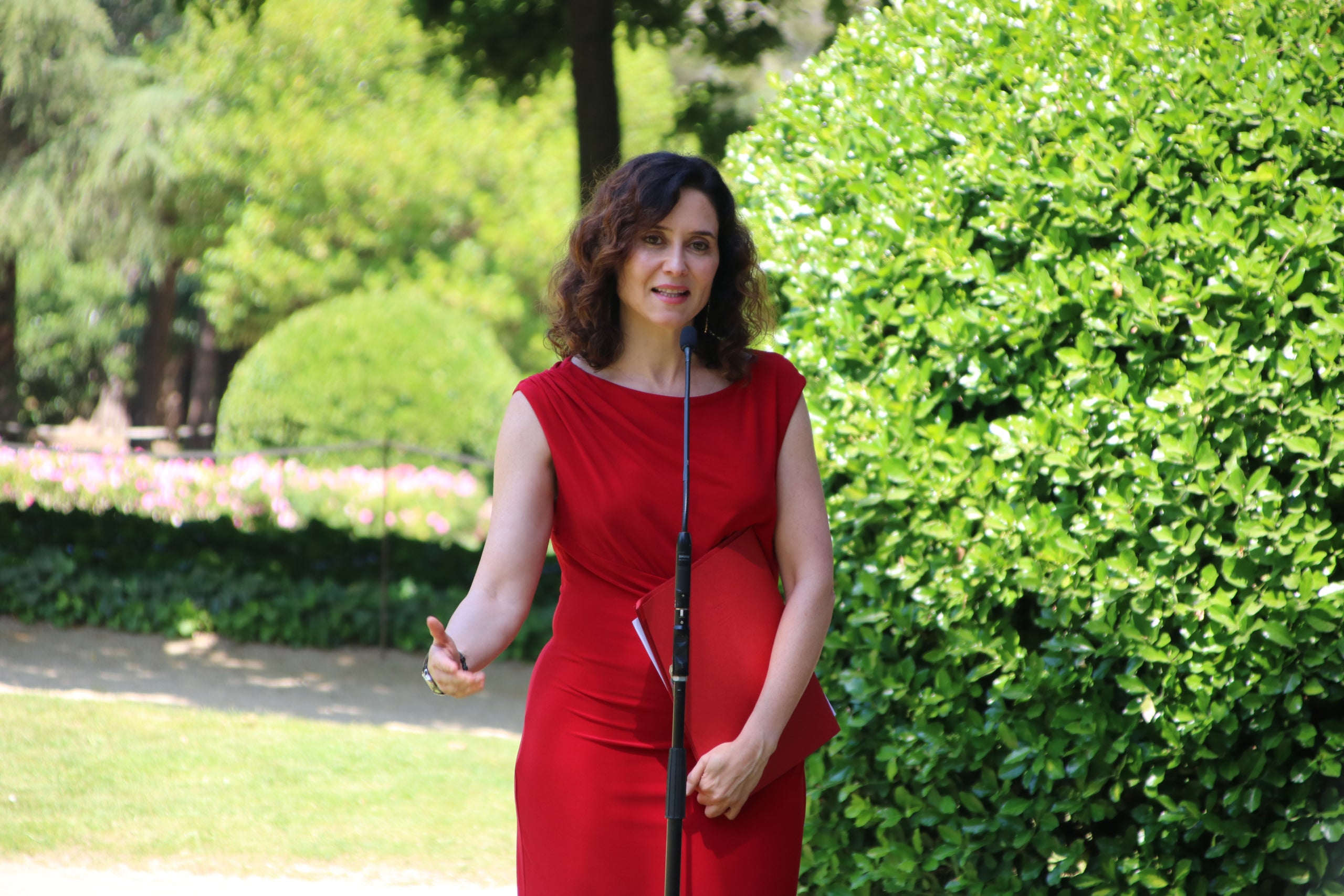 Isabel Díaz Ayuso ofereix declaracions als mitjans de comunicació després de la Conferència de Presidents | ACN