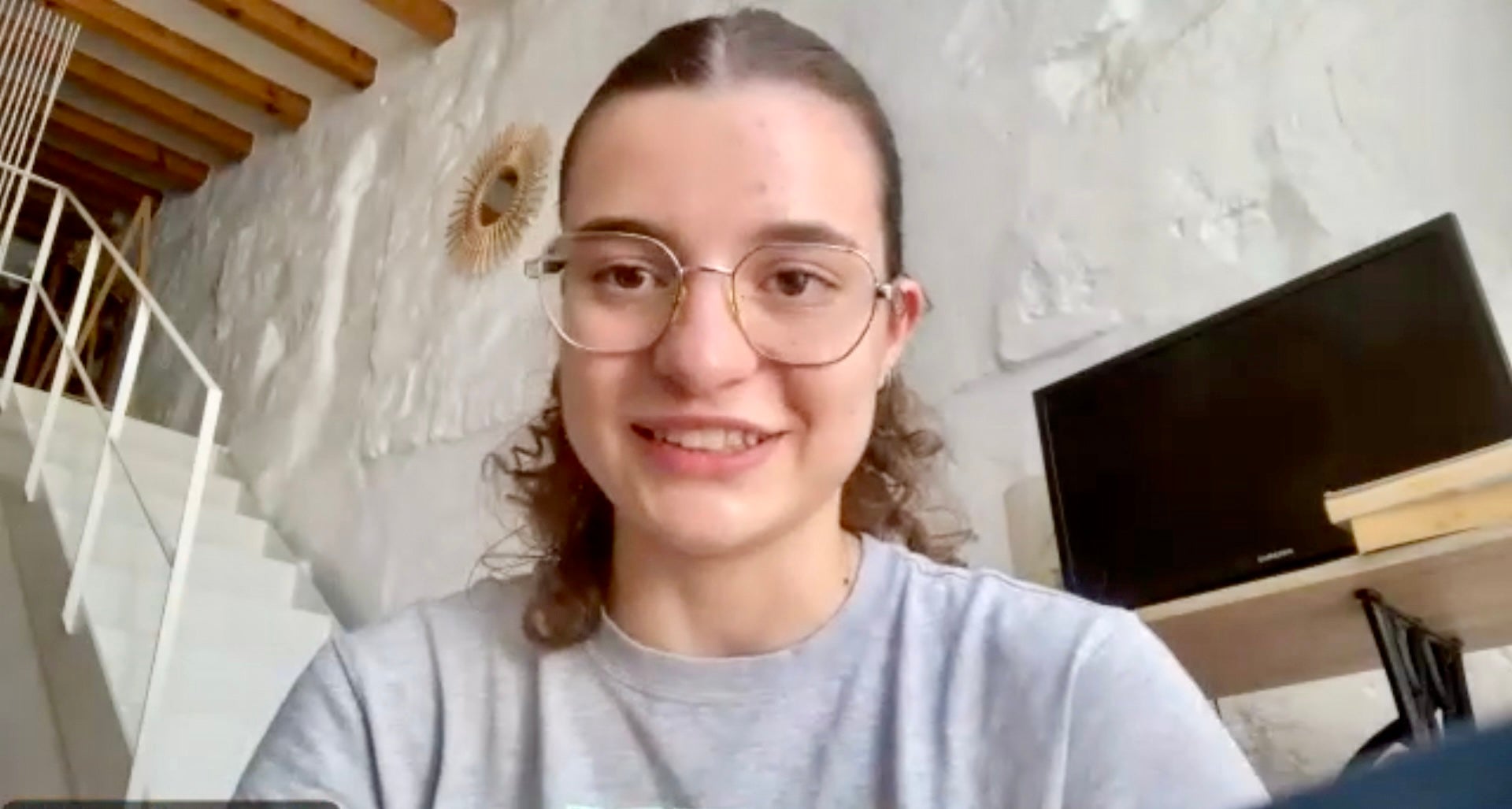 Berta García durant una entrevista per videoconferència després dels resultats de les PAU / Àlex Recolons (ACN)