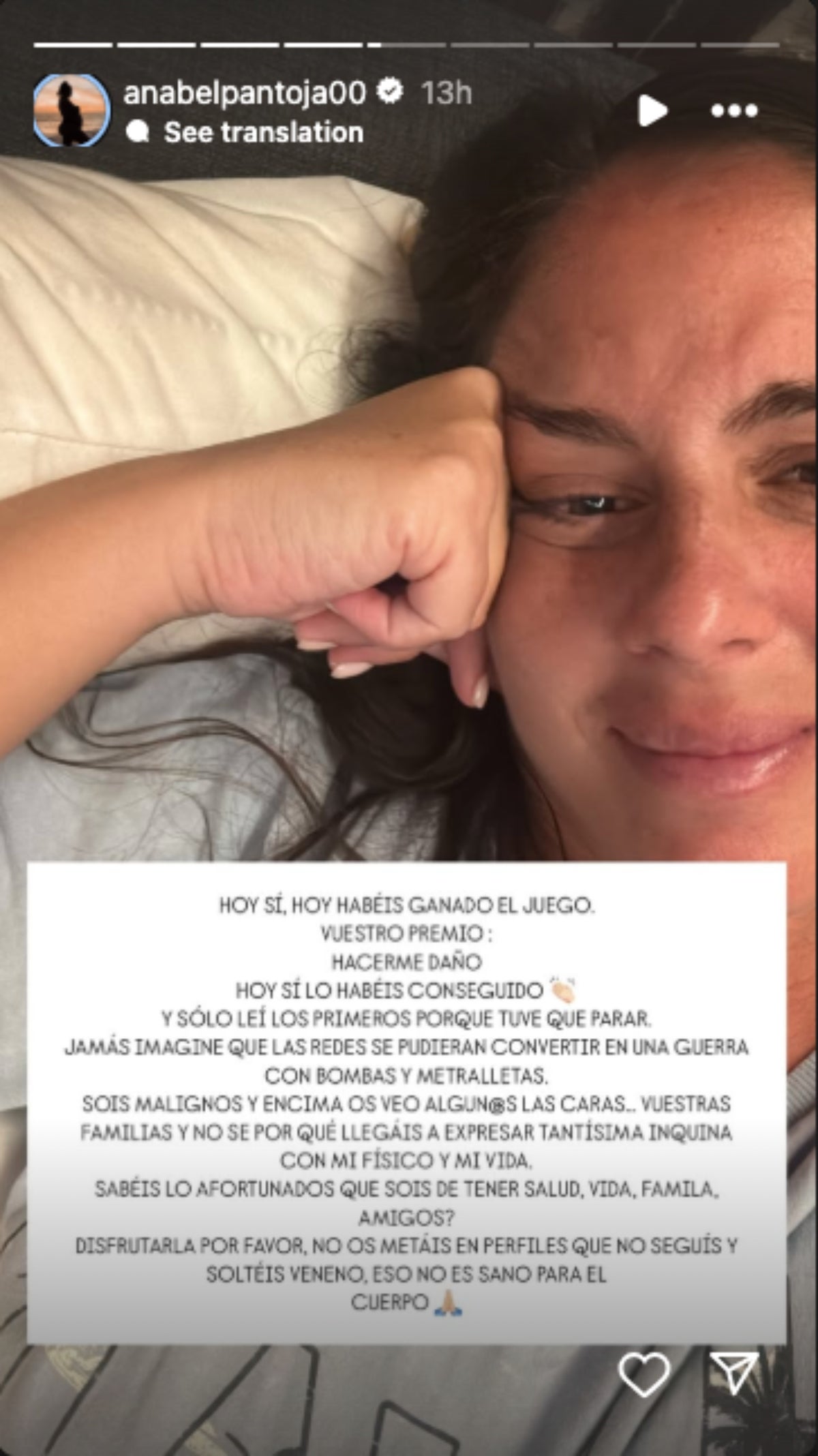 Anabel Pantoja esclata contra les crítiques | Instagram