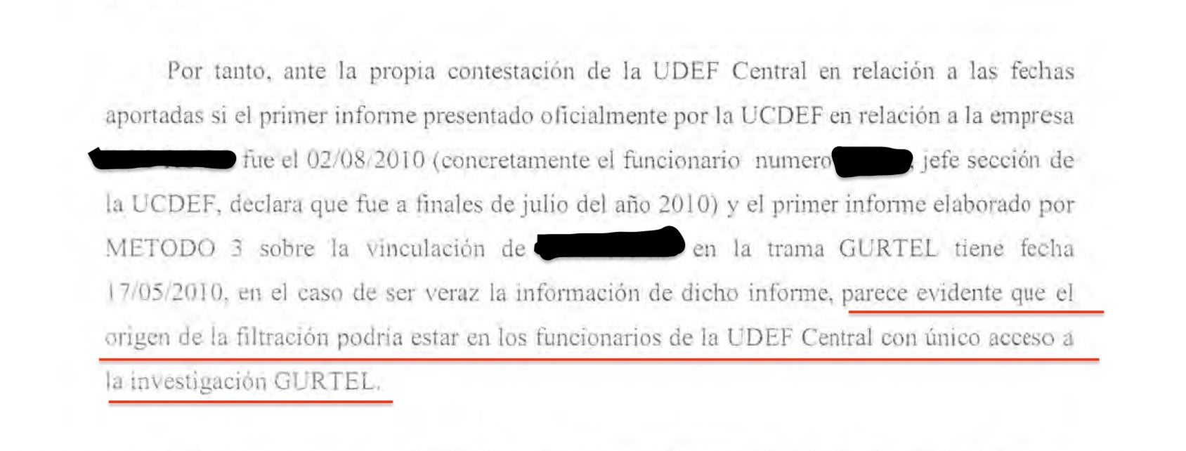 Part de l'informe Colombo on s'apunta la participació de la UDEF en investigacions prospectives/QS