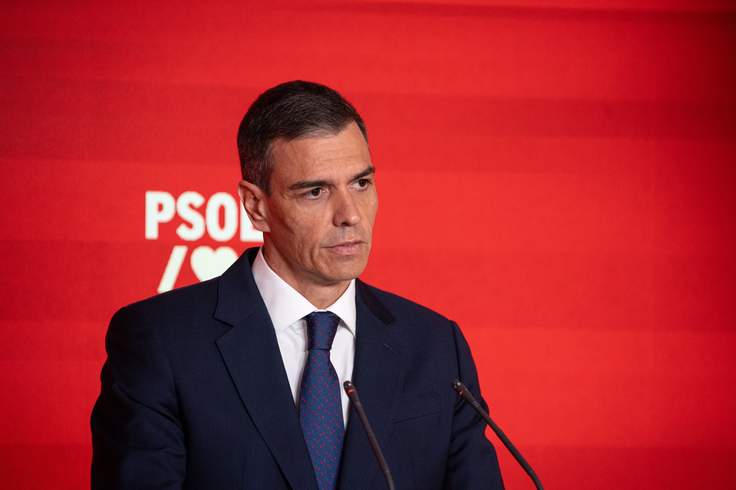 El president espanyol Pedro Sánchez dona explicacions del cas Cerdán a la seu del PSOE | Gabriel Luengas / Europa Press