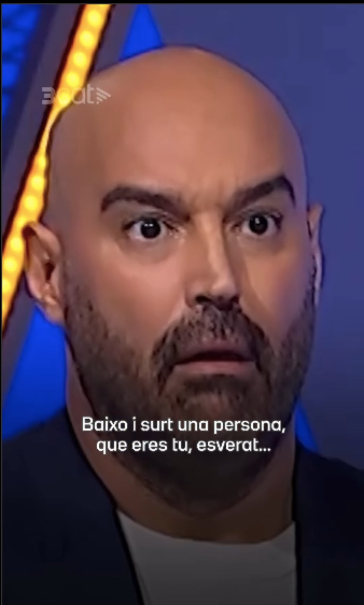 La cara de sorpresa de Llucià Ferrer sobre su anécdota con una concursante de 'Atrapa'm si pots' | 3Cat