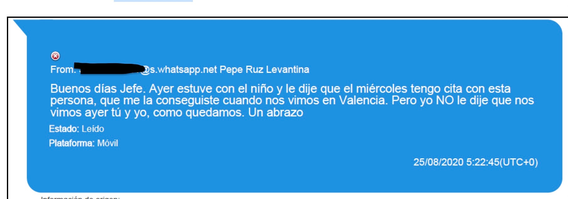 Whatsapp de Ruz a Koldo explicándole cómo ha ocultado a Aldama sus negocios/QS
