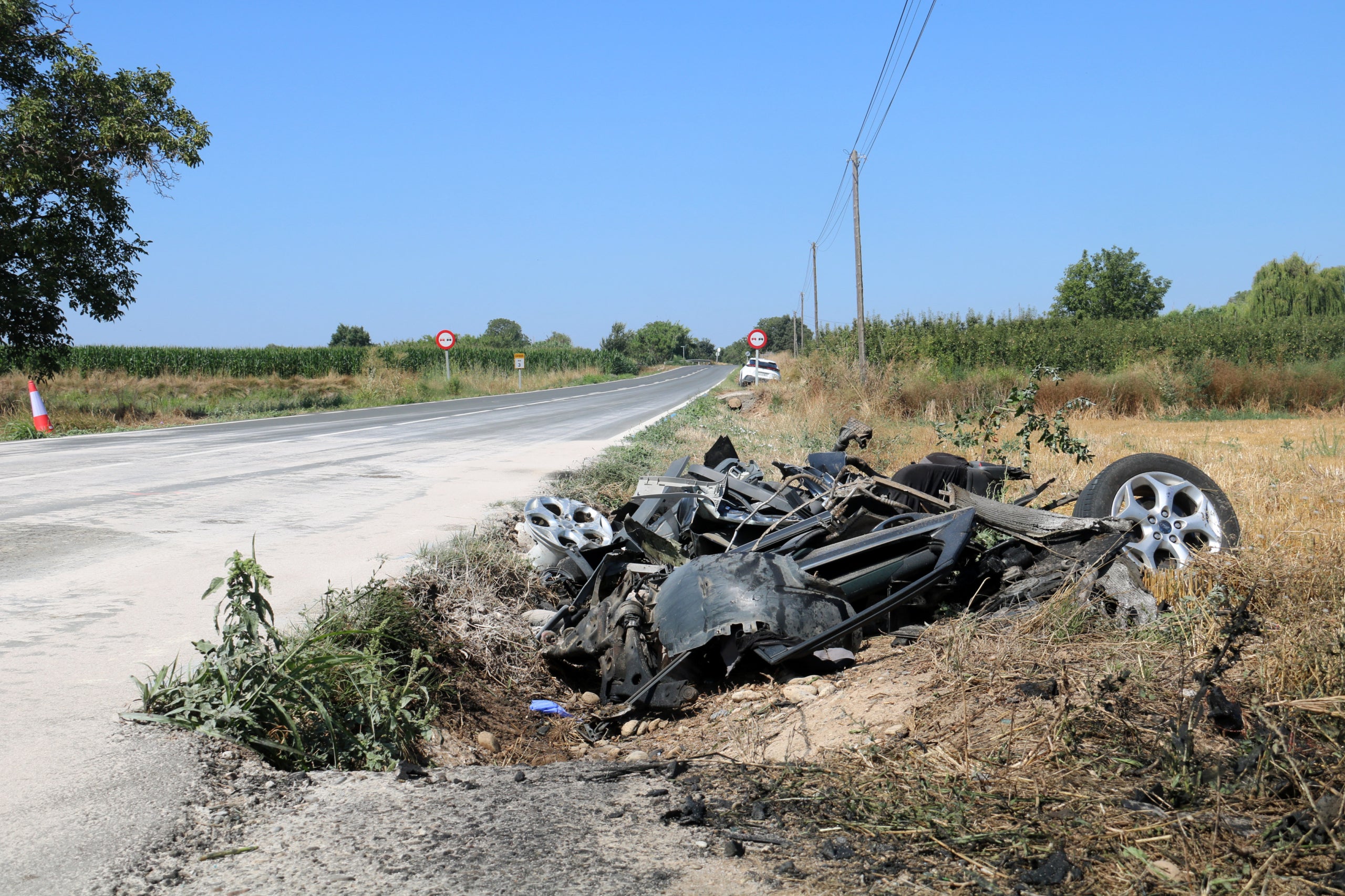 El vehículo accidentado en la Noguera / ACN