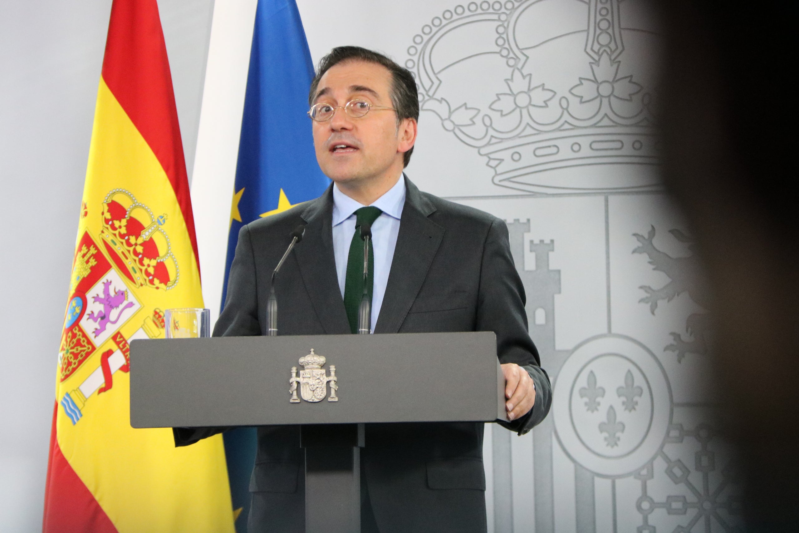 El ministro de Exteriores, José Manuel Albares, este jueves en la Moncloa | Miquel Vera (ACN)