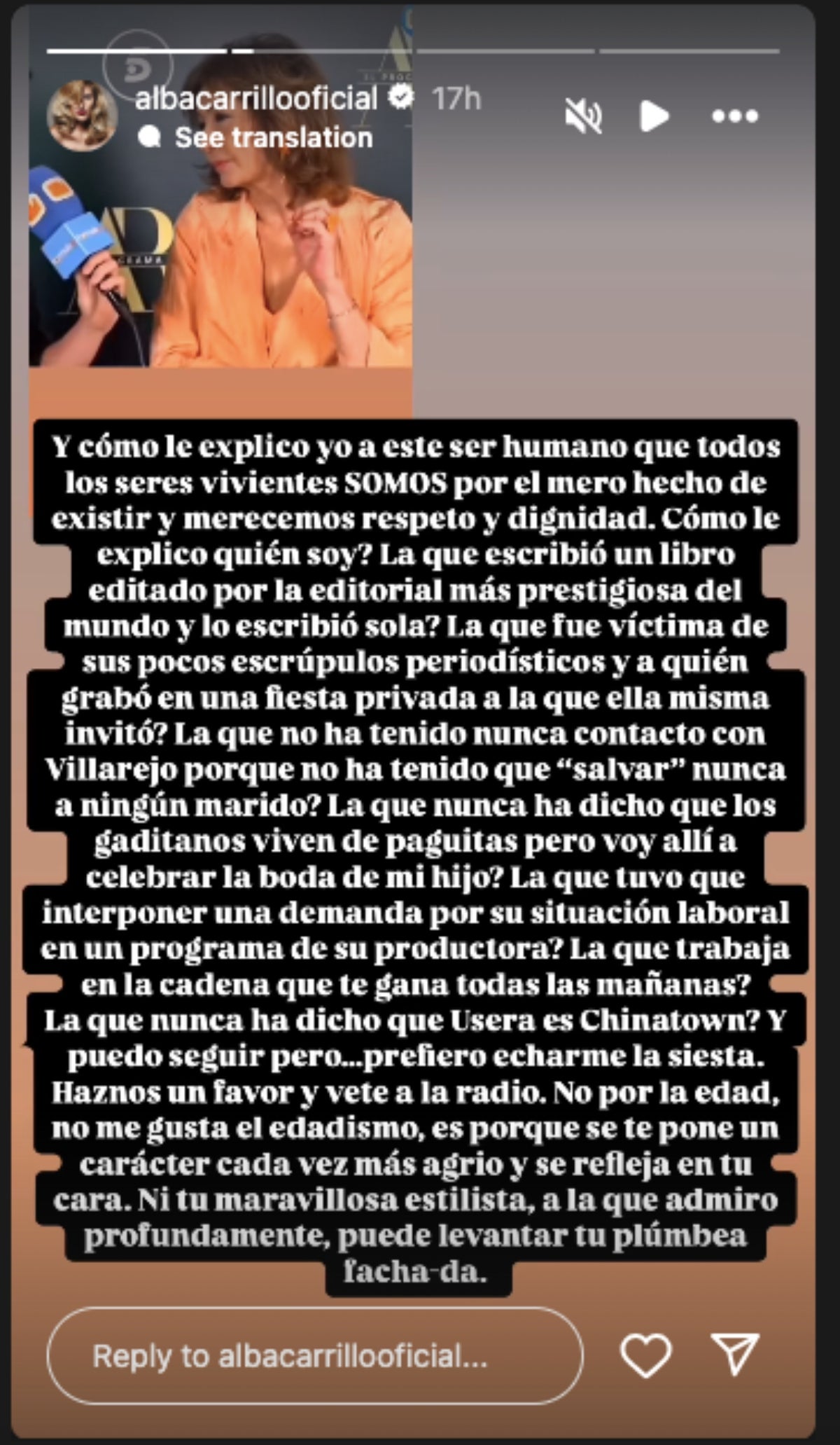 Alba Carrillo explota contra Ana Rosa Quintana | Instagram