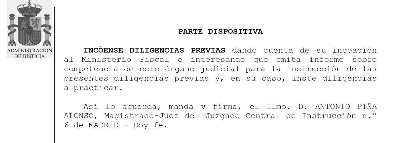 Part dispositiva de la resolució sobre l'obertura de diligències contra Netanyahu/QS