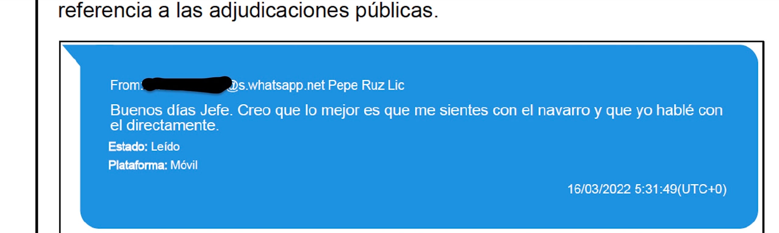El polémico whatsapp que el juez ha querido aclarar/QS