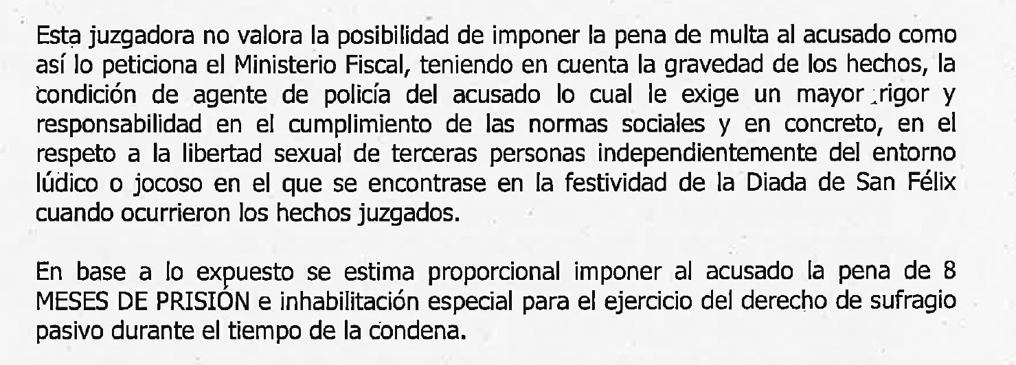 Part de la interlocutòria amb la qual la jutgessa rretreu que un mossos cometi aques