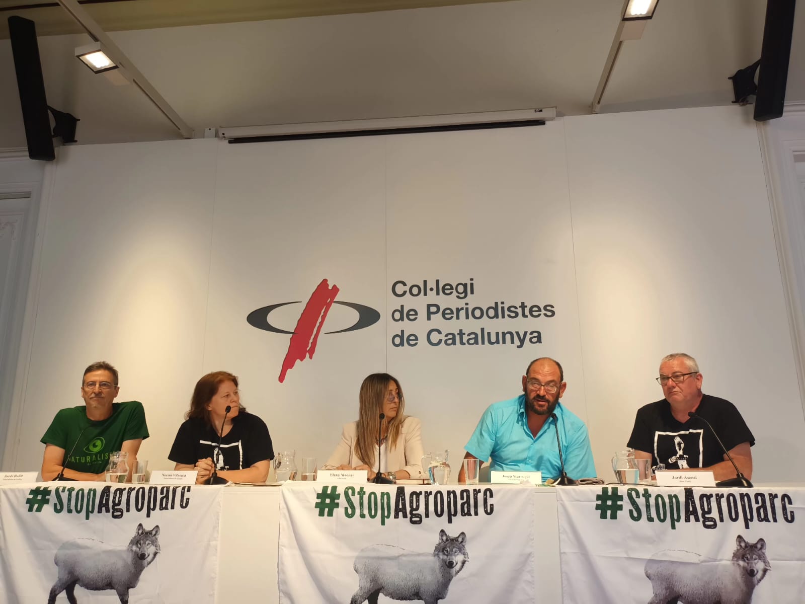 El colectivo StopAgroparc presentó un resumen de la demanda en rueda de prensa en Barcelona, en el Colegio de Periodistas el pasado 8 de julio | Cedida