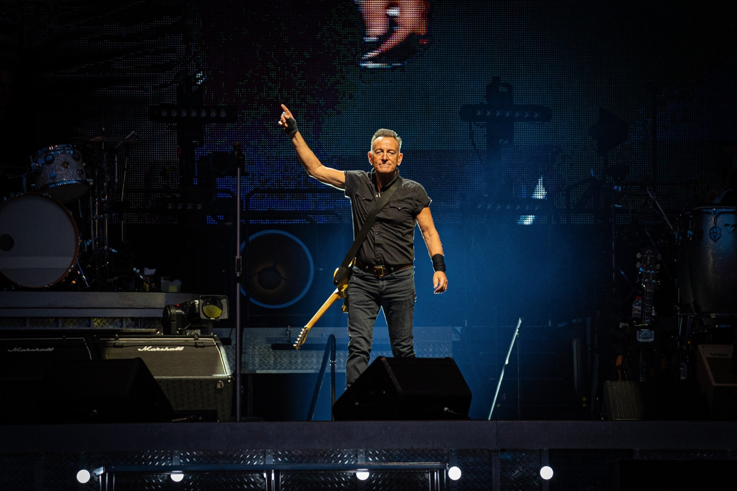Bruce Springsteen en el Estadio Olímpico de Barcelona en el inicio de su gira por Europa de 2023 / Pau Venteo / Europa Press