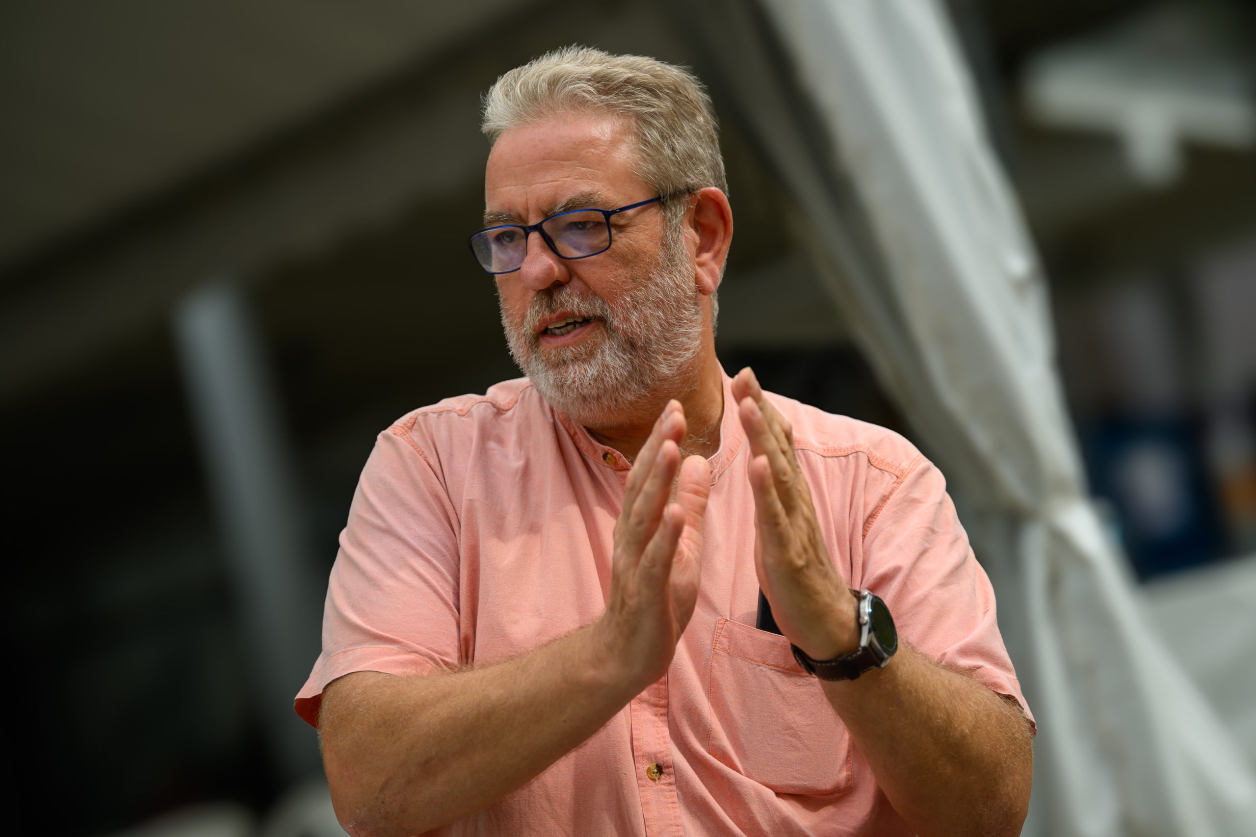 Àngel Casals, en un moment de l'entrevista/Josep Maria Montaner/UCE