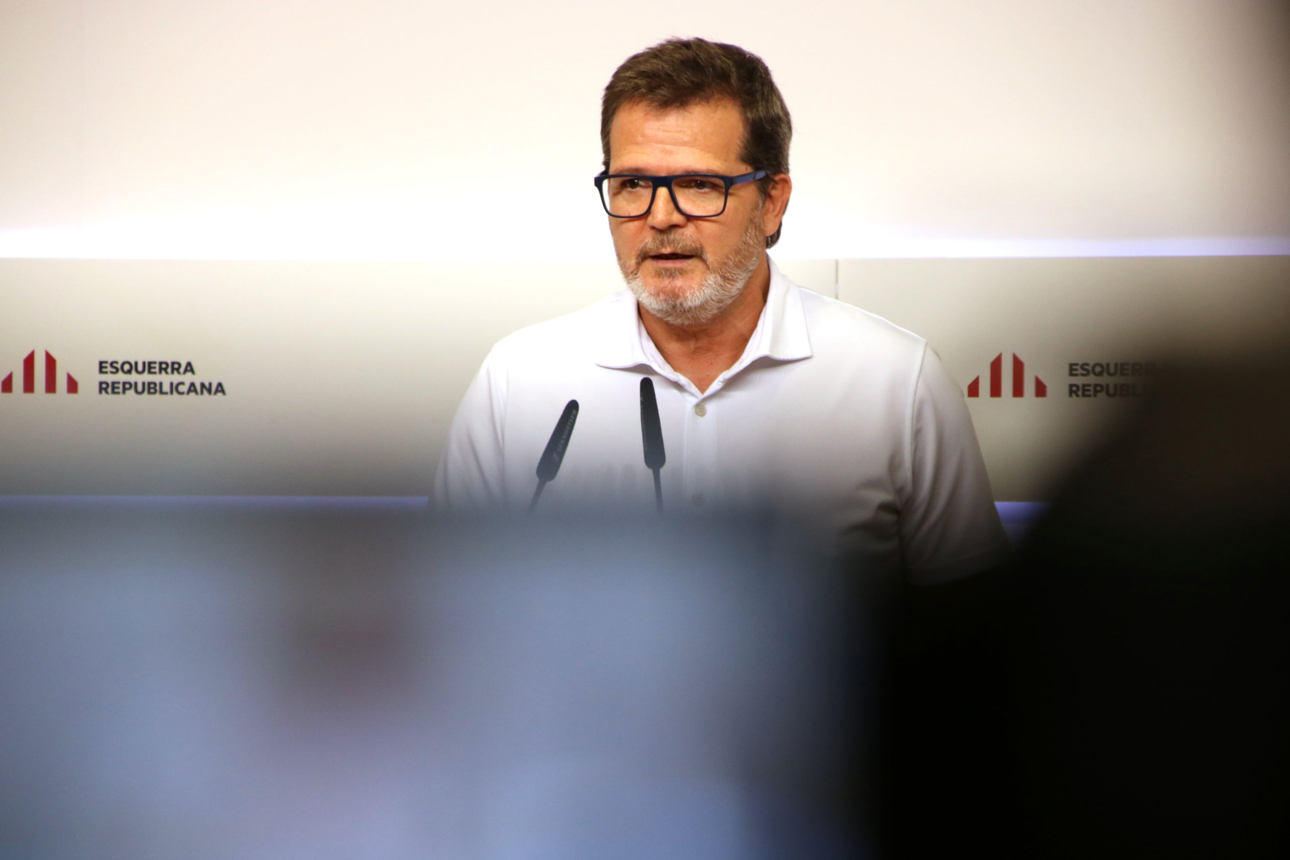 El portaveu d'ERC, Isaac Albert, en una roda de premsa / ACN