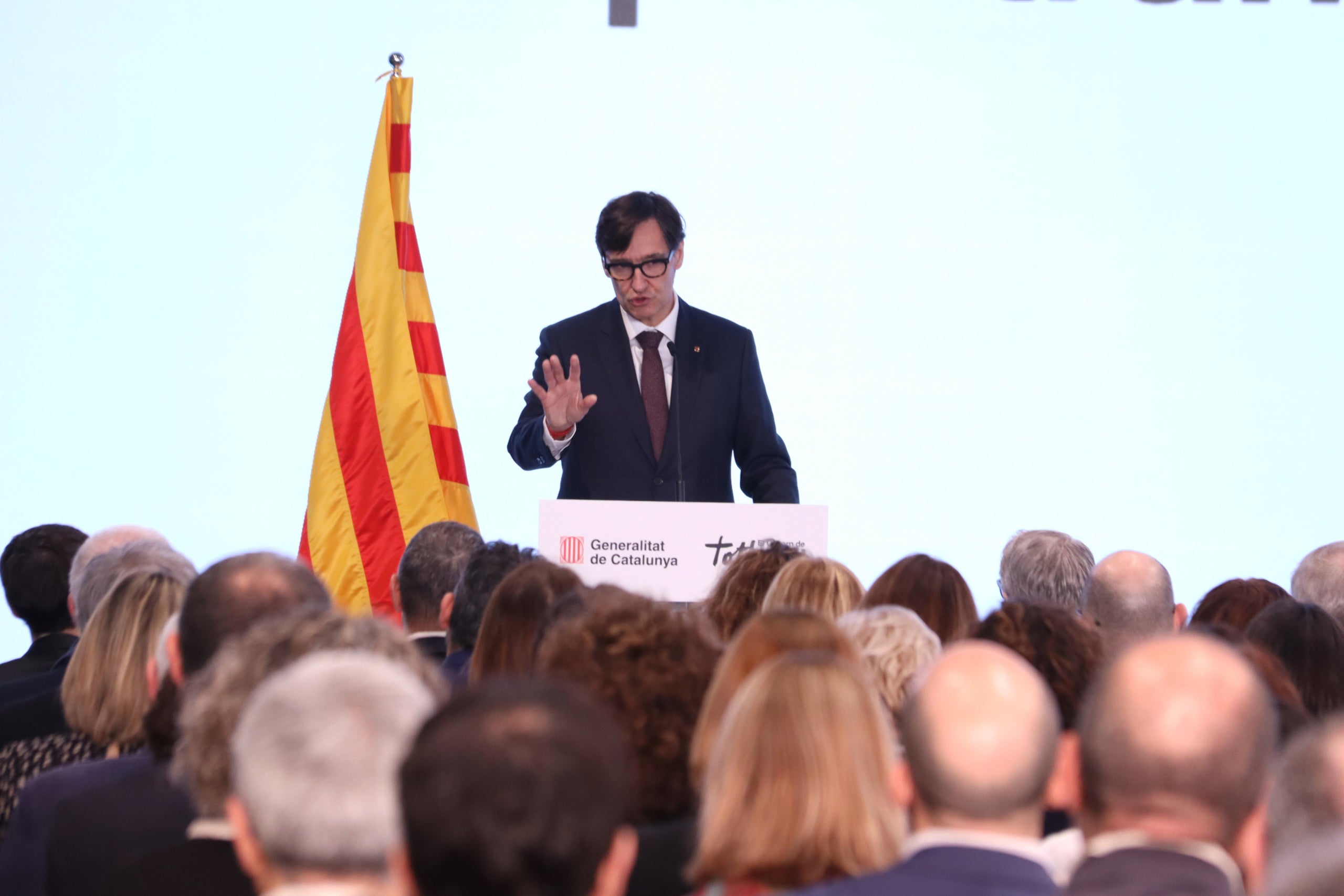 El president de la Generalitat, Salvador Illa, intervé en unes jornades amb alts càrrecs de la Generalitat / ACN