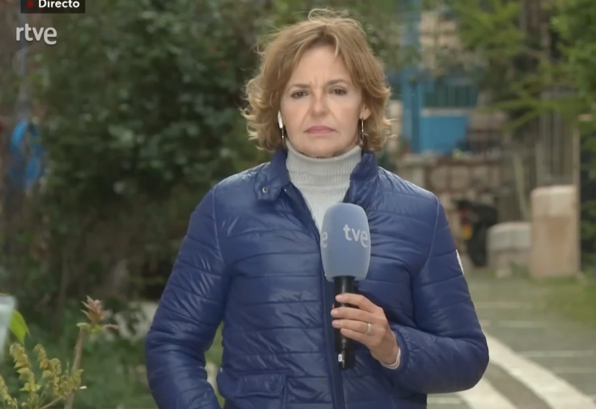 Almudena Ariza en una connexió amb el 'Telediario' | RTVE