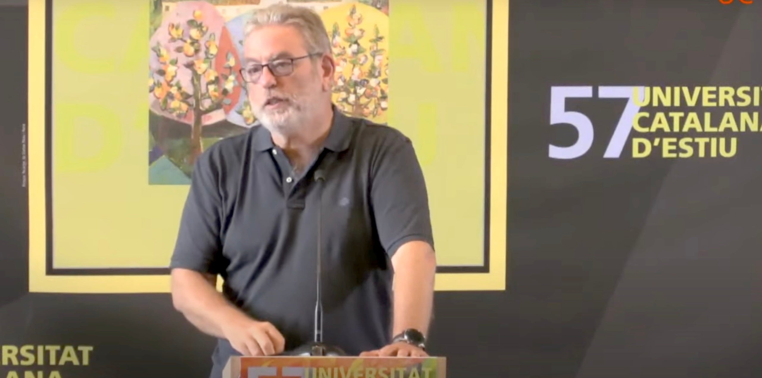 Àngel Casals, en un moment de la seva conferència amb Junqueras/Josep Maria Muntaner-UCE