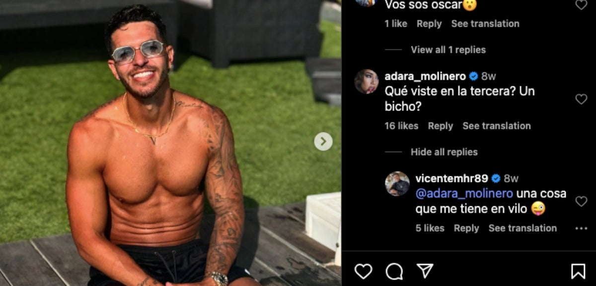 El comentario de Adara Molinero a Vicente Romero | Instagram