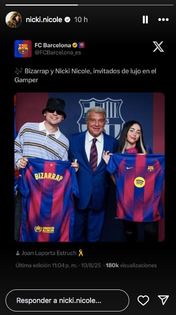 Nicki Nicole, al Gamper per veure el seu xicot_ - Instagram