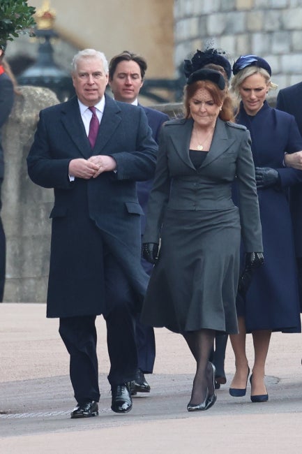 Sarah Ferguson, amb el duc de York en un funeral familiar - Europa Press