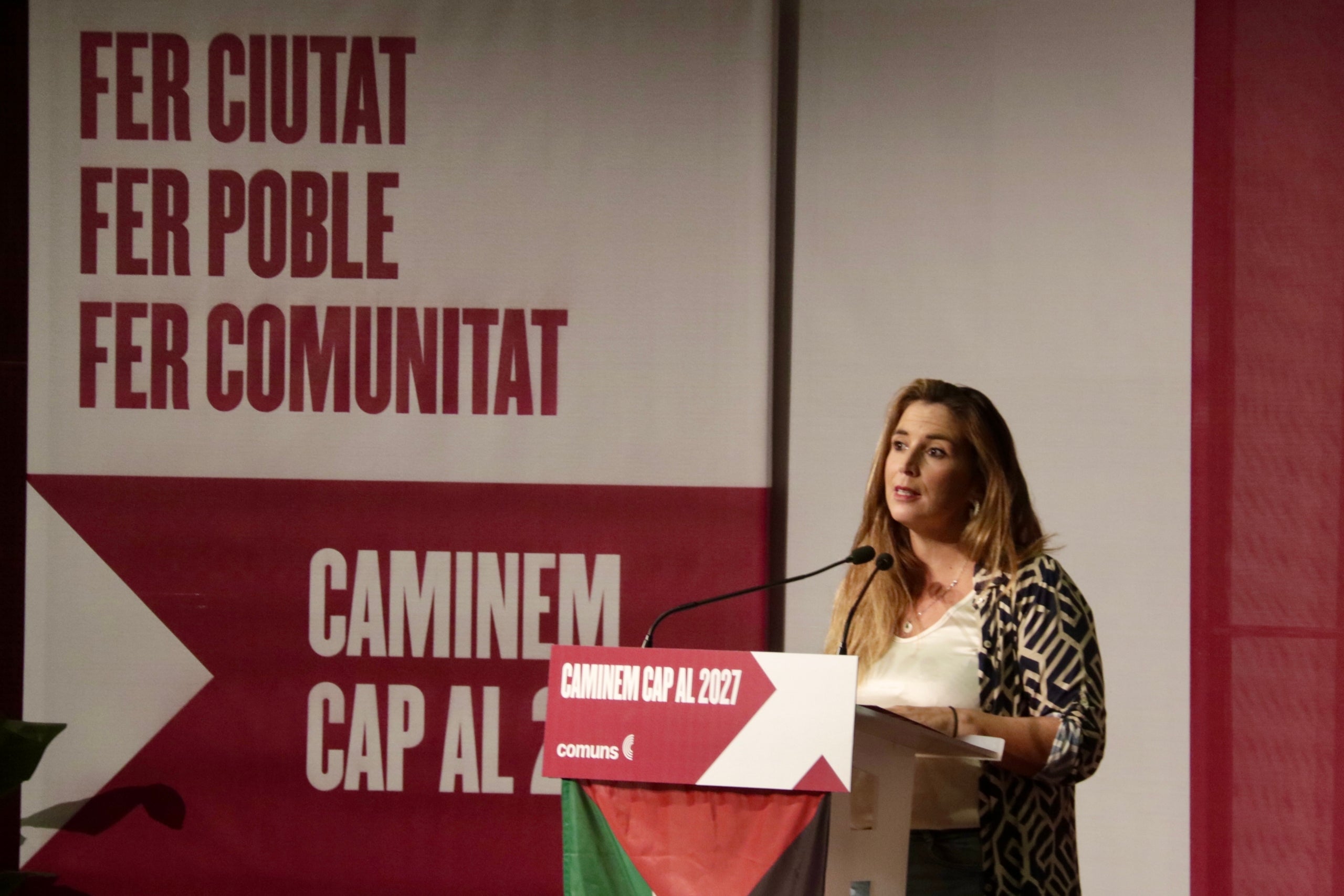 La coordinadora nacional dels Comuns, Candela López, durant la Jornada Municipalista del partit | Jordi Pujolar (ACN)