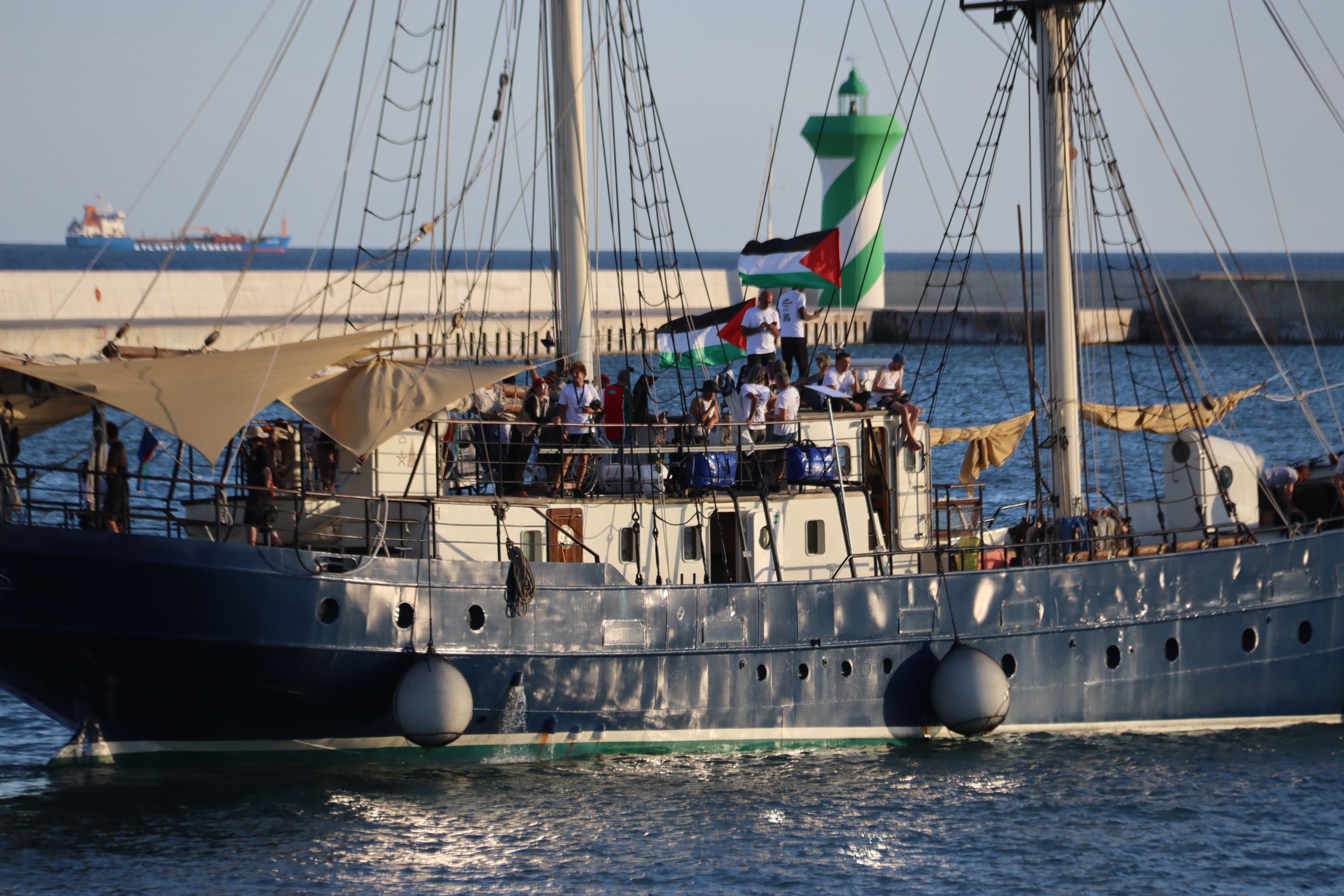Un vaixell de la flotilla a Barcelona, l'1 de setembre / ACN- Nazaret Romero