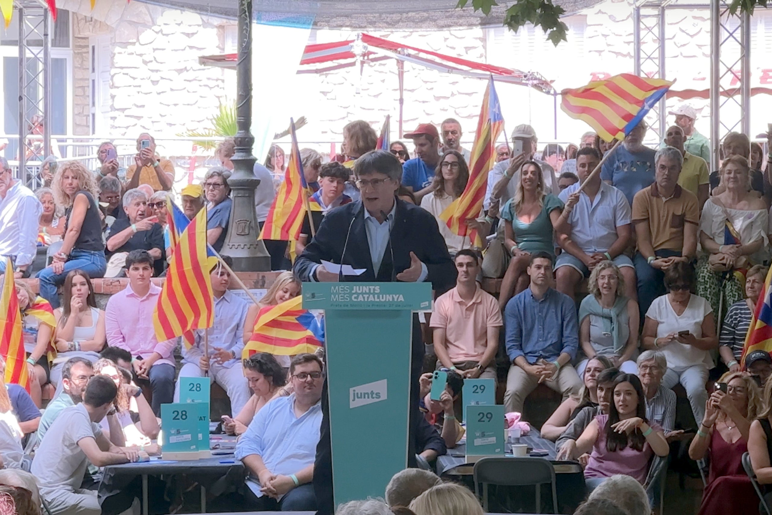 Carles Puigdemont durant el seu discurs a l'acte pel 5è aniversari de l'1-O | ACN